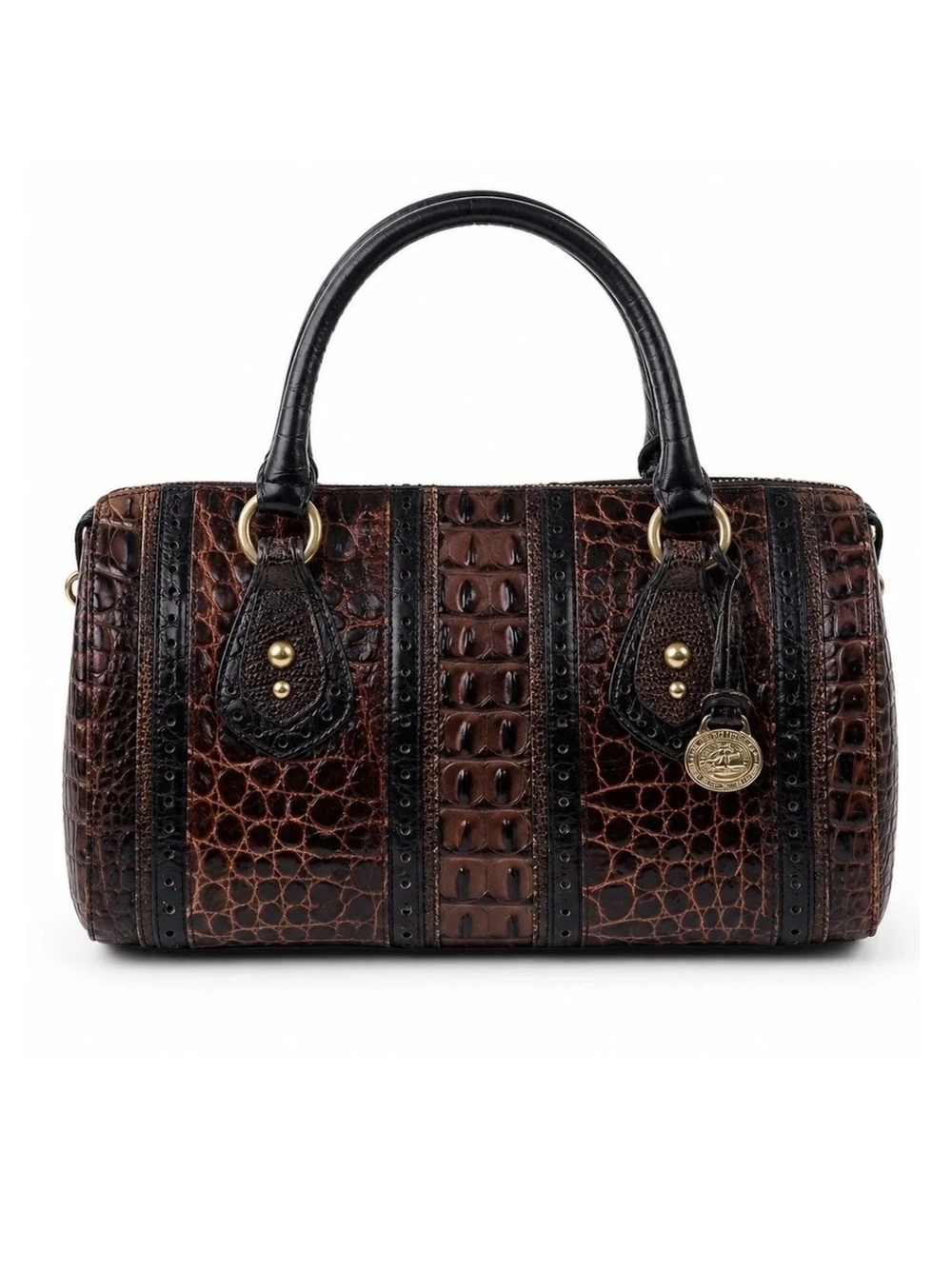 Brahim Crock Embossed Leather Bag
